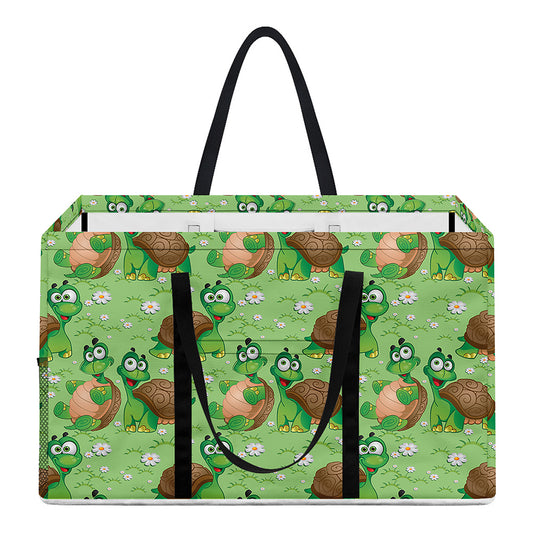 Cartoon Turtle Pattern Print Utility Tote Bag