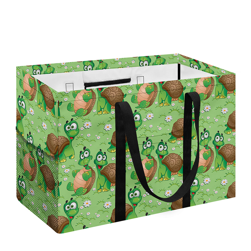 Cartoon Turtle Pattern Print Utility Tote Bag
