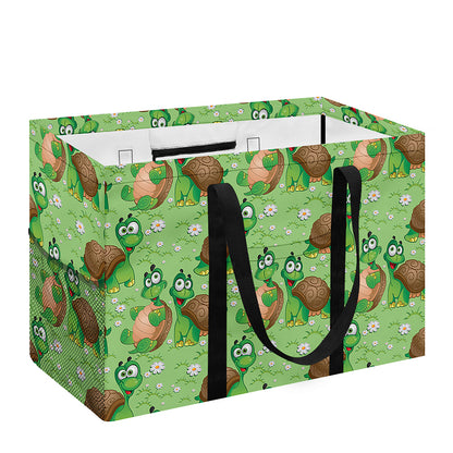 Cartoon Turtle Pattern Print Utility Tote Bag
