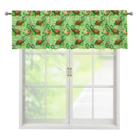 Cartoon Turtle Pattern Print Window Valance
