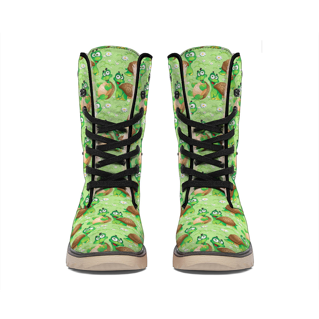Cartoon Turtle Pattern Print Winter Boots