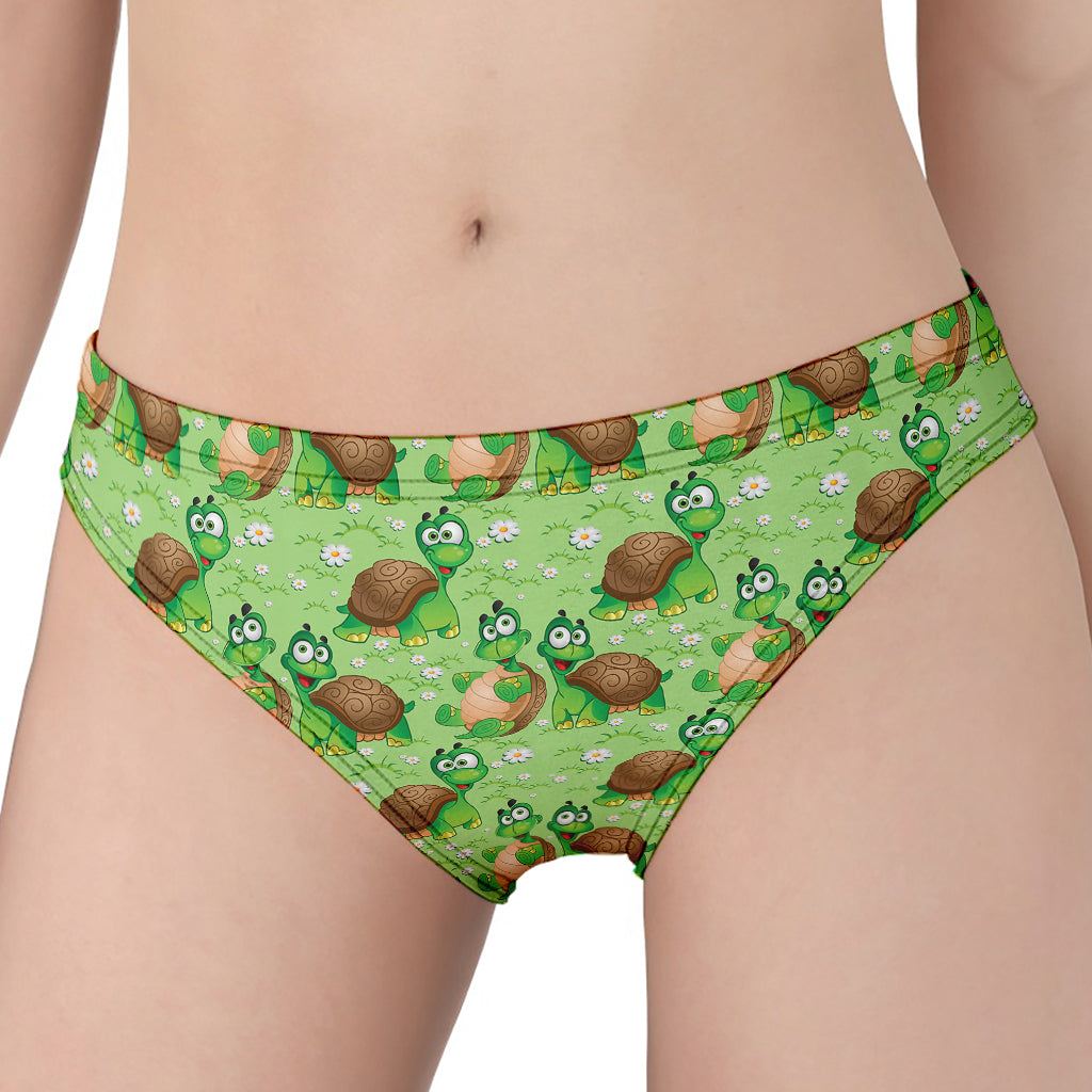 Cartoon Turtle Pattern Print Women's Panties