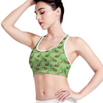 Cartoon Turtle Pattern Print Women's Sports Bra