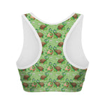Cartoon Turtle Pattern Print Women's Sports Bra
