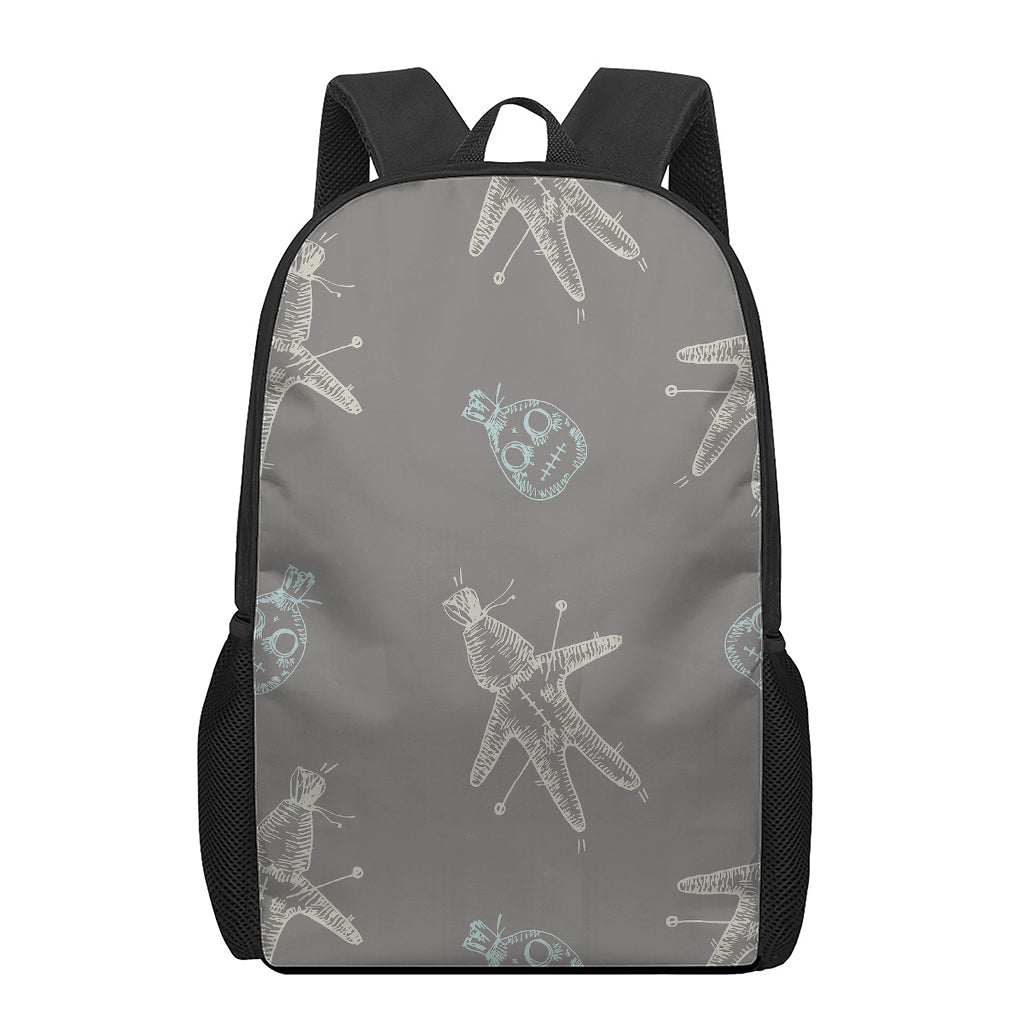 Cartoon Voodoo Doll Pattern Print 17 Inch Backpack