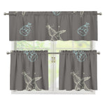 Cartoon Voodoo Doll Pattern Print 3 Piece Kitchen Curtains