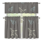Cartoon Voodoo Doll Pattern Print 3 Piece Kitchen Curtains