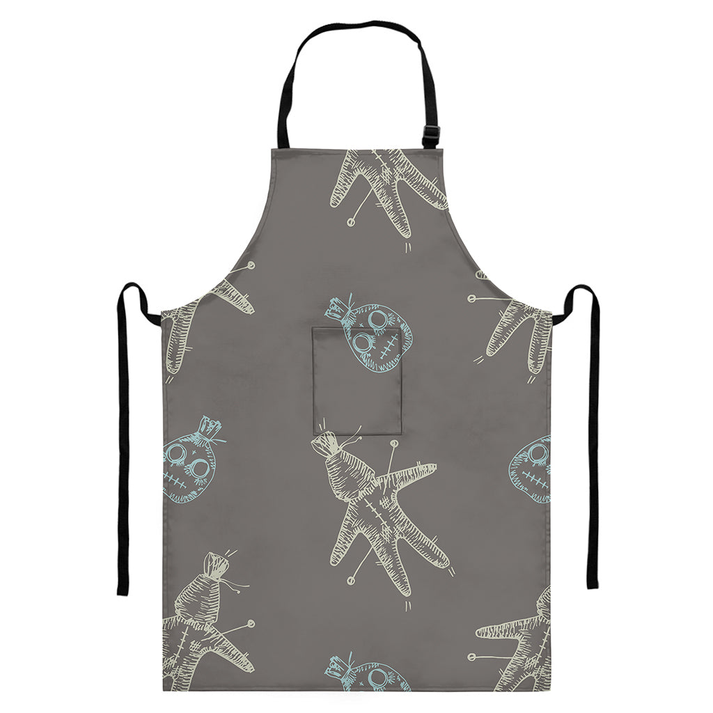 Cartoon Voodoo Doll Pattern Print Bib Apron With Pocket