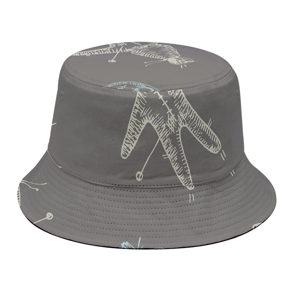 Cartoon Voodoo Doll Pattern Print Bucket Hat