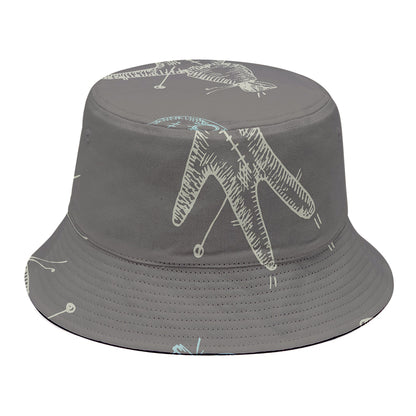 Cartoon Voodoo Doll Pattern Print Bucket Hat