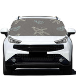 Cartoon Voodoo Doll Pattern Print Car Windshield Snow Cover
