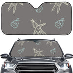 Cartoon Voodoo Doll Pattern Print Car Windshield Sun Shade