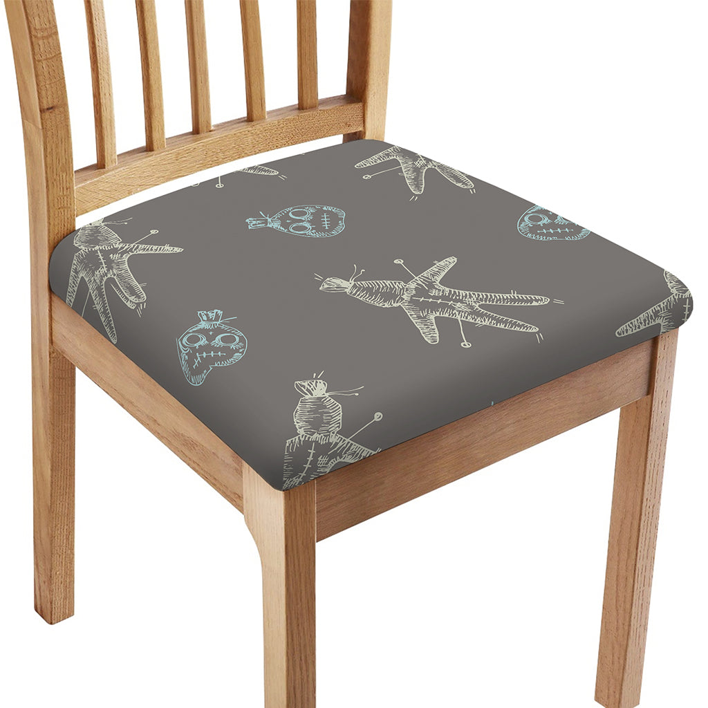 Cartoon Voodoo Doll Pattern Print Chair Cushion Cover