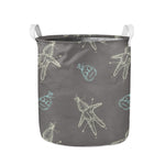 Cartoon Voodoo Doll Pattern Print Collapsible Laundry Basket