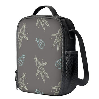 Cartoon Voodoo Doll Pattern Print Crossbody Lunch Bag