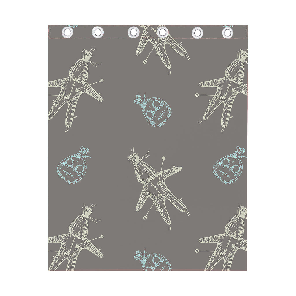 Cartoon Voodoo Doll Pattern Print Curtain