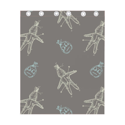 Cartoon Voodoo Doll Pattern Print Curtain