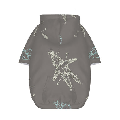 Cartoon Voodoo Doll Pattern Print Dog Zip Up Hoodie