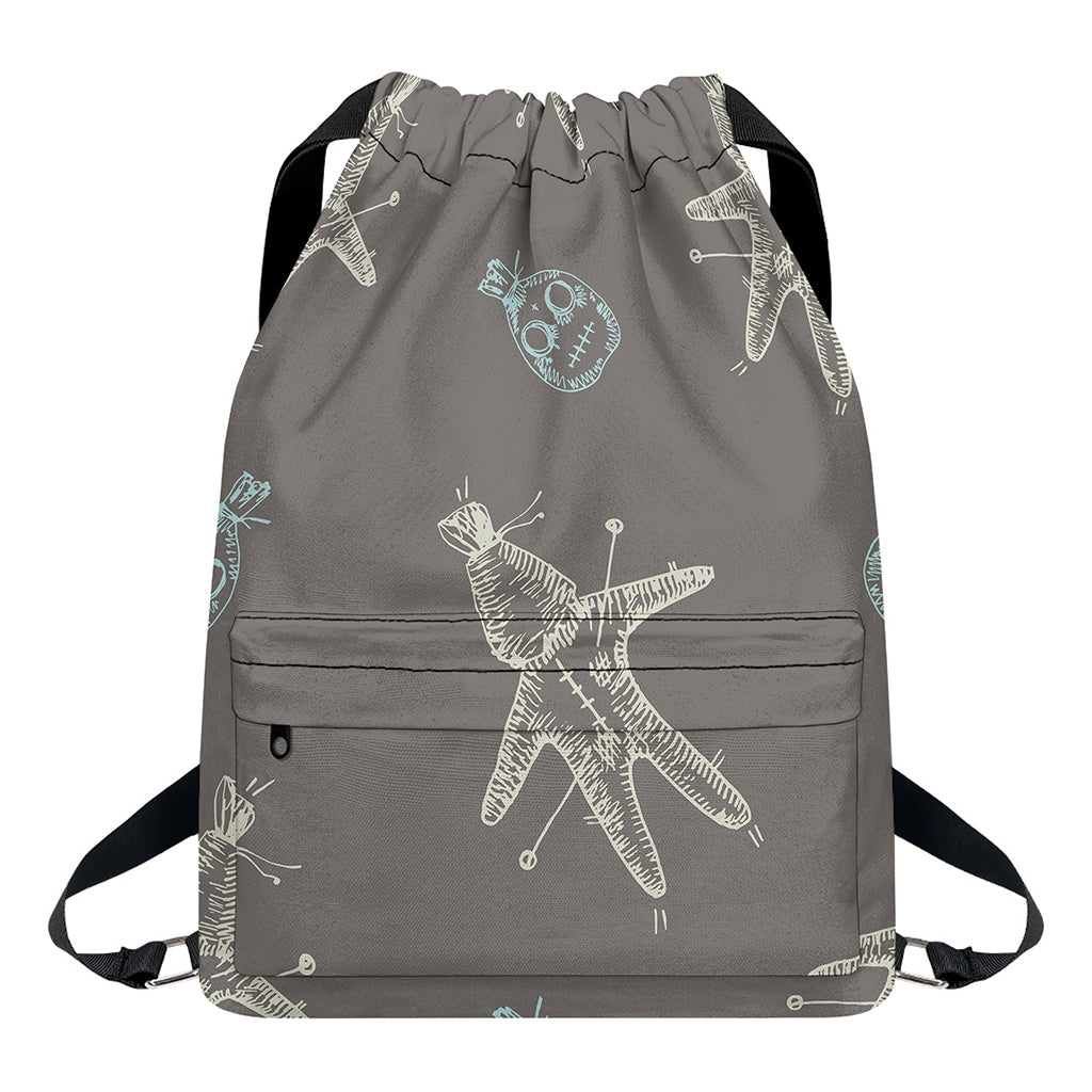 Cartoon Voodoo Doll Pattern Print Drawstring Backpack