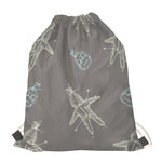 Cartoon Voodoo Doll Pattern Print Drawstring Bag