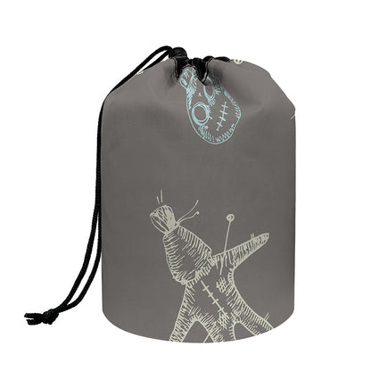 Cartoon Voodoo Doll Pattern Print Drawstring Makeup Bag