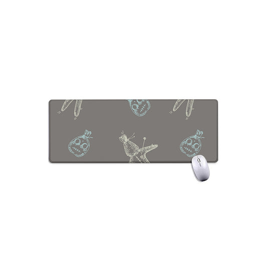 Cartoon Voodoo Doll Pattern Print Extended Mouse Pad