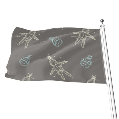 Cartoon Voodoo Doll Pattern Print Flag