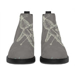 Cartoon Voodoo Doll Pattern Print Flat Ankle Boots