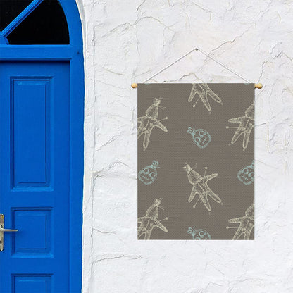 Cartoon Voodoo Doll Pattern Print Garden Flag
