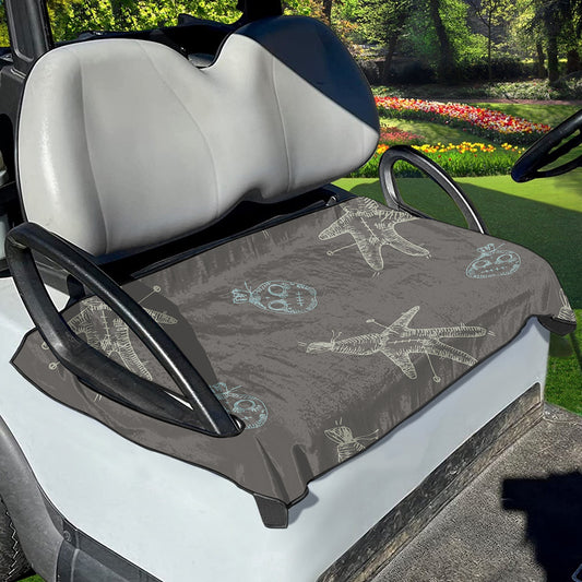 Cartoon Voodoo Doll Pattern Print Golf Cart Seat Cover