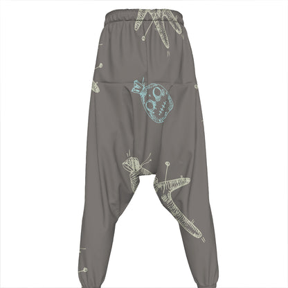Cartoon Voodoo Doll Pattern Print Hammer Pants