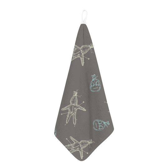 Cartoon Voodoo Doll Pattern Print Hand Towel