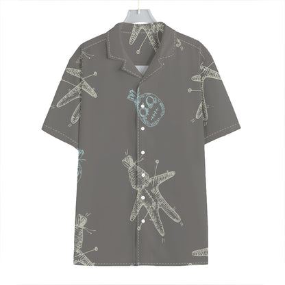 Cartoon Voodoo Doll Pattern Print Hawaiian Shirt