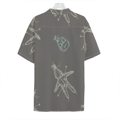 Cartoon Voodoo Doll Pattern Print Hawaiian Shirt