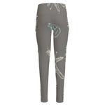 Cartoon Voodoo Doll Pattern Print High-Waisted Pocket Leggings