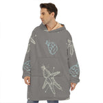 Cartoon Voodoo Doll Pattern Print Hoodie Blanket