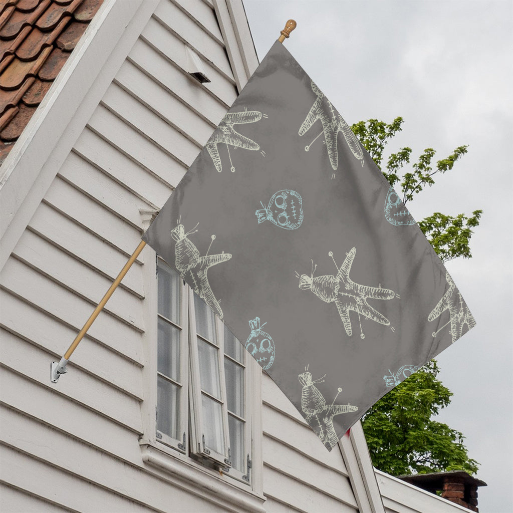 Cartoon Voodoo Doll Pattern Print House Flag