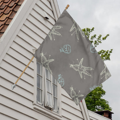 Cartoon Voodoo Doll Pattern Print House Flag