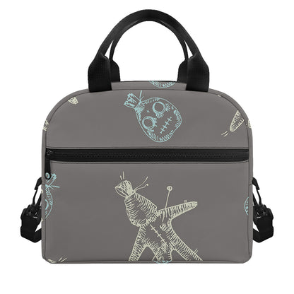 Cartoon Voodoo Doll Pattern Print Insulated Lunch Bag