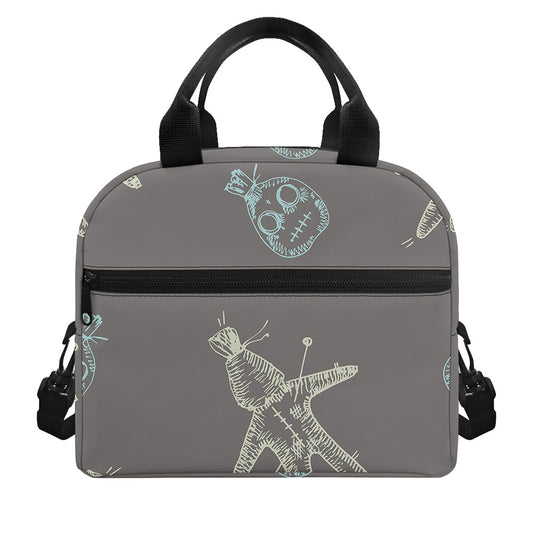 Cartoon Voodoo Doll Pattern Print Insulated Lunch Bag