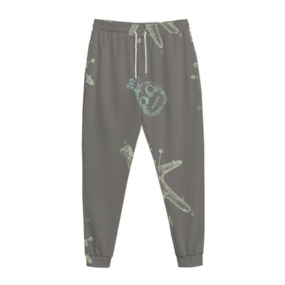 Cartoon Voodoo Doll Pattern Print Jogger Pants