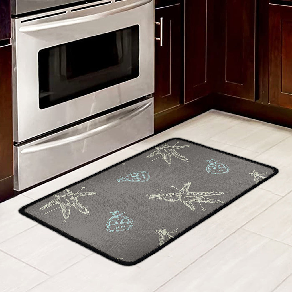 Cartoon Voodoo Doll Pattern Print Kitchen Mat