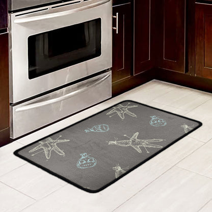 Cartoon Voodoo Doll Pattern Print Kitchen Mat