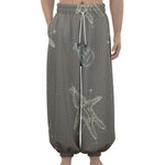 Cartoon Voodoo Doll Pattern Print Lantern Pants