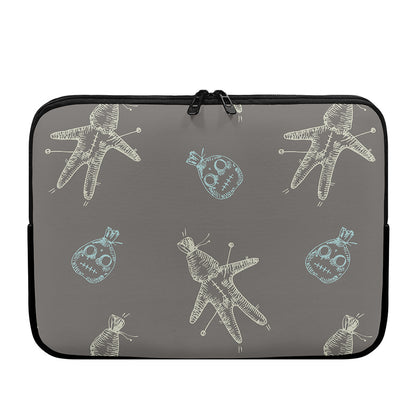 Cartoon Voodoo Doll Pattern Print Laptop Sleeve