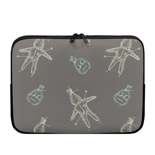 Cartoon Voodoo Doll Pattern Print Laptop Sleeve