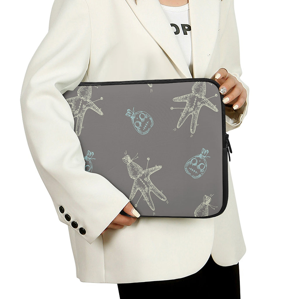 Cartoon Voodoo Doll Pattern Print Laptop Sleeve