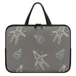 Cartoon Voodoo Doll Pattern Print Laptop Sleeve With Handle