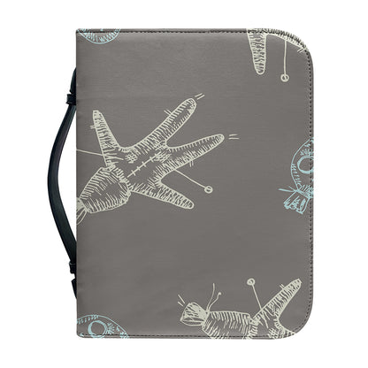Cartoon Voodoo Doll Pattern Print Leather Bible Cover
