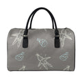 Cartoon Voodoo Doll Pattern Print Leather Duffel Bag